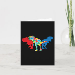 T-Rex Dinosaurs Puzzle Dino Autism Awareness ASL G Card