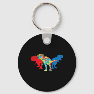 T-Rex Dinosaurs Puzzle Dino Autism Awareness ASL G Key Ring
