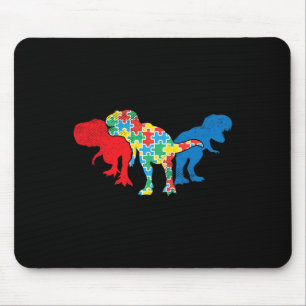 T-Rex Dinosaurs Puzzle Dino Autism Awareness ASL G Mouse Mat