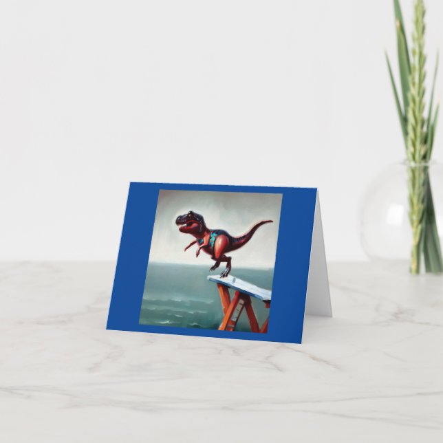 T Rex diving Card (Front)