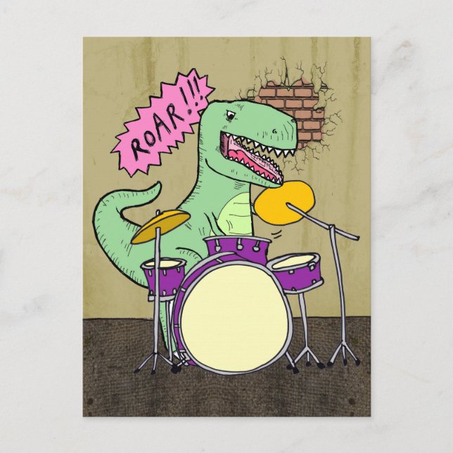 T Rex Drums Postcard (Front)