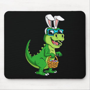 T Rex Easter Bunny With Eggs Basket Fun Dinosaur B Mouse Mat