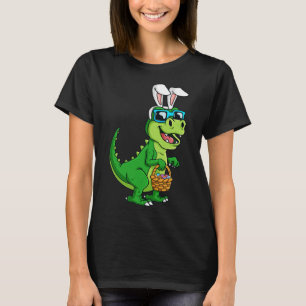 T Rex Easter Bunny With Eggs Basket Fun Dinosaur B T-Shirt