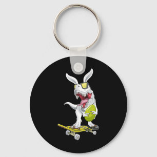 T Rex Easter Dinosaur Bunny Holding An Egg And Ska Key Ring