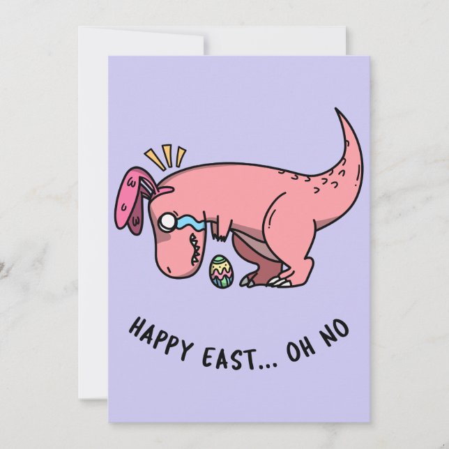 T-Rex Easter Struggle Greeting Card (Front)