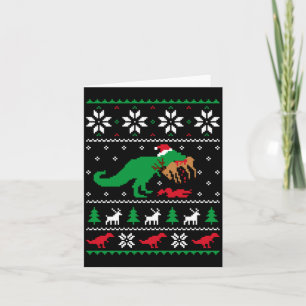 T Rex Eating Reindeer Funny Dinosaur Christmas Ugl Card