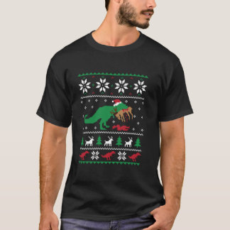 T Rex Eating Reindeer Funny Dinosaur Christmas Ugl T-Shirt