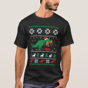 T Rex Eating Reindeer Funny Dinosaur Christmas Ugl T-Shirt