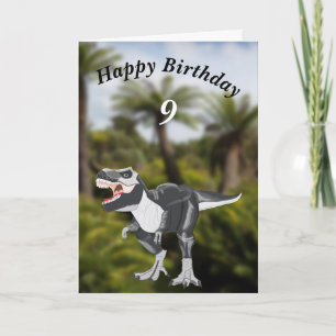 T Rex Editable Card with age