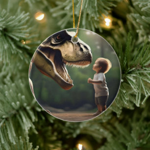 T-rex Face Your Fears, Ceramic Tree Decoration