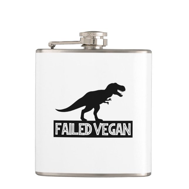 T-Rex Failed Vegan Hip Flask (Front)