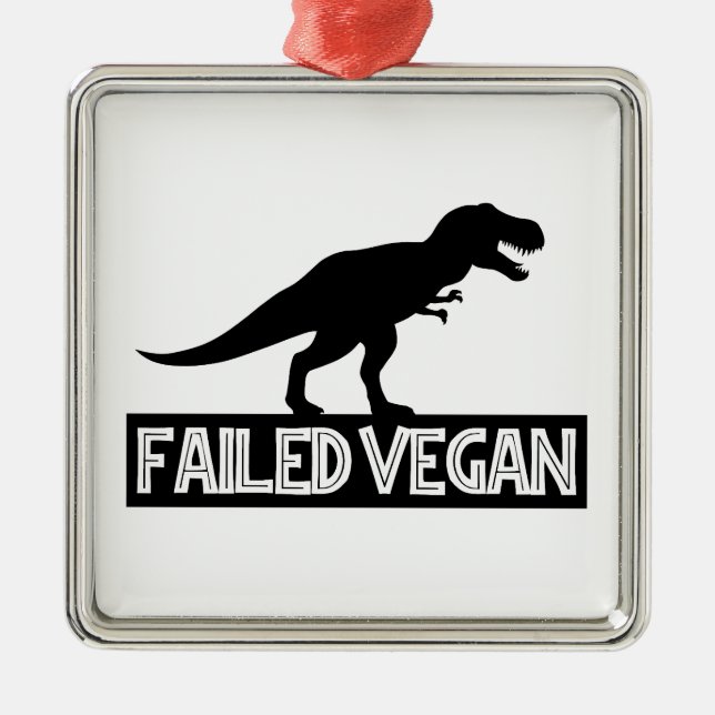 T-Rex Failed Vegan Metal Tree Decoration (Front)