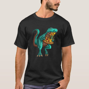 T rex Fast Food Tyrannosaurus Rex Eats Pizza Fan T-Shirt