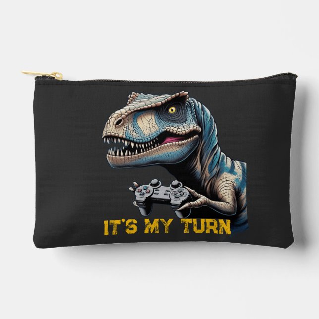 T-Rex Gamer It’s My Turn Design Accessory Pouch (Front)