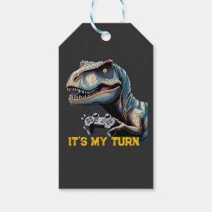 T-Rex Gamer It’s My Turn Design Gift Tags