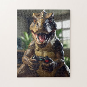 T-Rex Gamer Puzzle Dinosaur Gaming Jigsaw