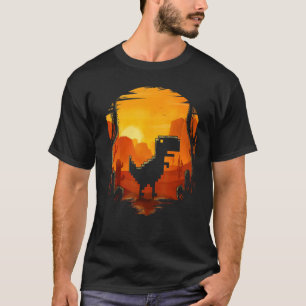 T-Rex Geek Dinosaur Pixel Art No Internet Connecti T-Shirt