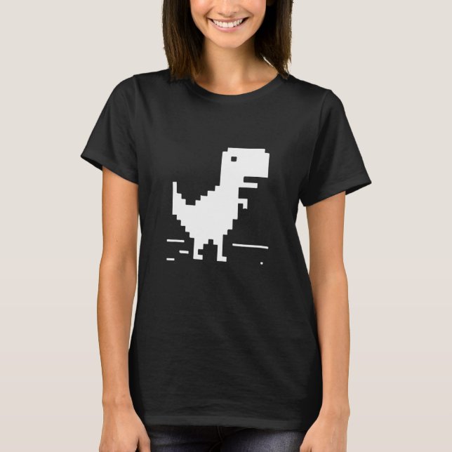 T-Rex  Geek Dinosaur Pixel Art Web Developer Nerd  T-Shirt (Front)