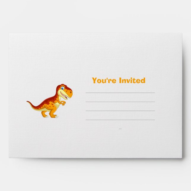 T Rex Gold You are Invited Envelope (Front)