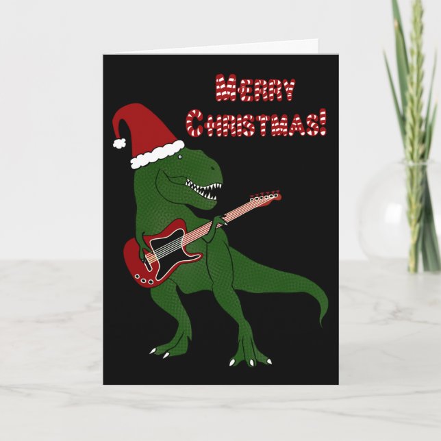 T-Rex Guitar Christmas Card (Front)