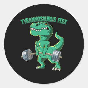 T-rex Gym Bodybuilding Tyrannosaurus Flex  Classic Round Sticker