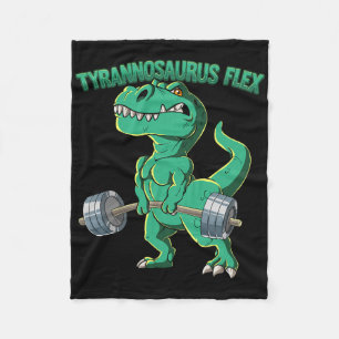 T-rex Gym Bodybuilding Tyrannosaurus Flex Fleece Blanket