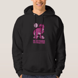 T Rex Halloween October Pink  Men Women Hoodie