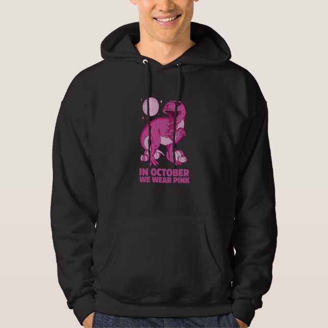 T Rex Halloween October Pink  Men Women Hoodie (Front)