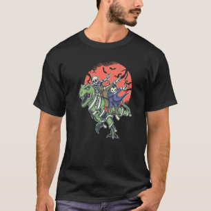 T REX HALLOWEEN SKELETON RIDING MUMMY DINOSAUR REX T-Shirt
