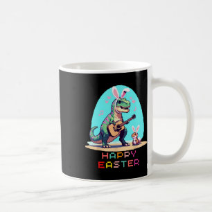 T-rex Happy Easter Eggs Retro Vintage Pixel Art Ro Coffee Mug