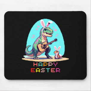 T-rex Happy Easter Eggs Retro Vintage Pixel Art Ro Mouse Mat
