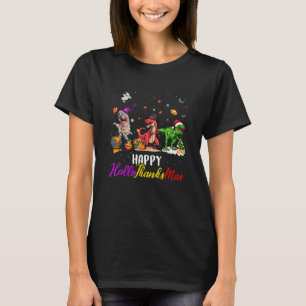 T Rex Happy HalloThanksMas Thanksgiving Christmas T-Shirt