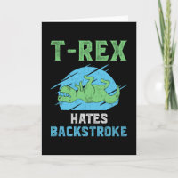 T-Rex Hates Backstroke Swimming Swimmer Swim Funny
