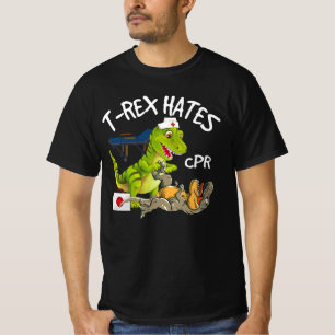 T-Rex Hates CPR Dinosaurs Funny Nurse Rescue Injur T-Shirt