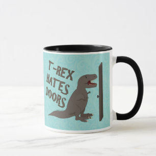 T-Rex Hates Doors Mug