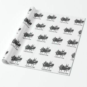 T-rex hates lifting - Choose background colour Wrapping Paper