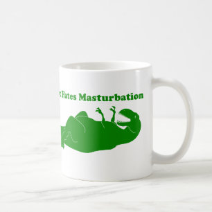 T-Rex hates masturbation mug