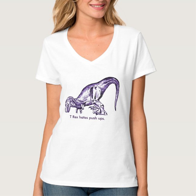 T Rex Hates Push Ups T-Shirt (Front)