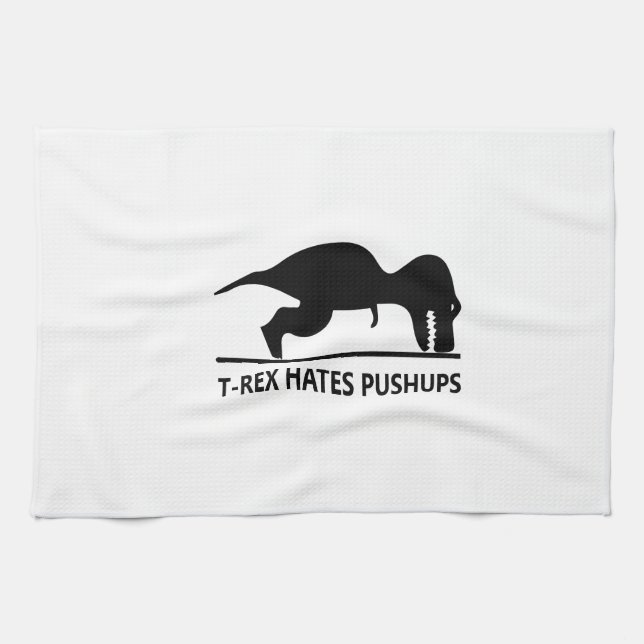 t-rex hates pushups.ai tea towel (Horizontal)
