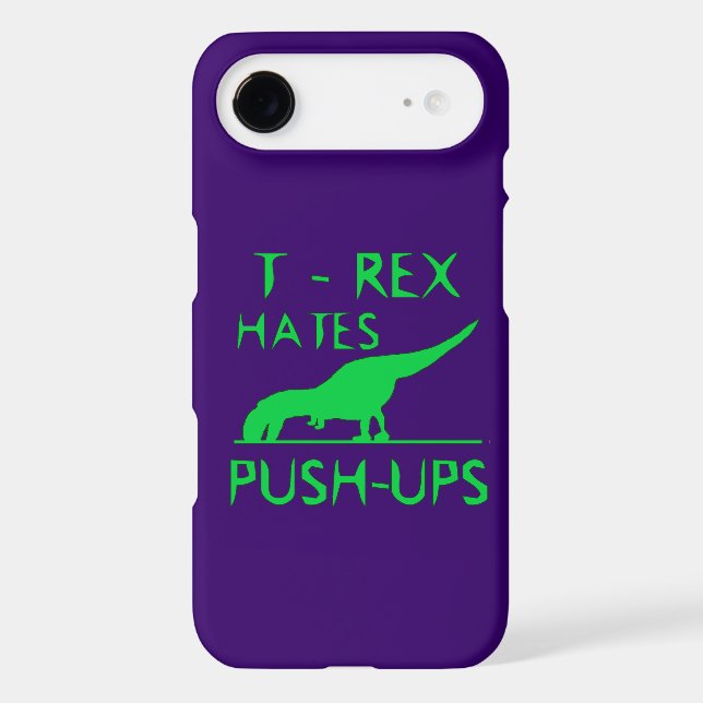 T REX HATES PUSHUPS Funny Dino Design Case-Mate iPhone Case (Back)