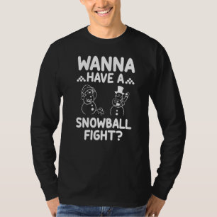 T Rex Hates Snowball Fights Funny Snow Throwing Sn T-Shirt