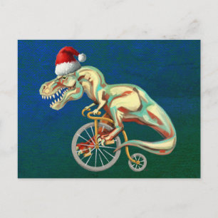 T-Rex Hipster Christmas Postcard