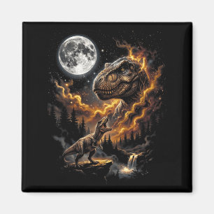 T rex howling to the moon retro 90s funny magnet