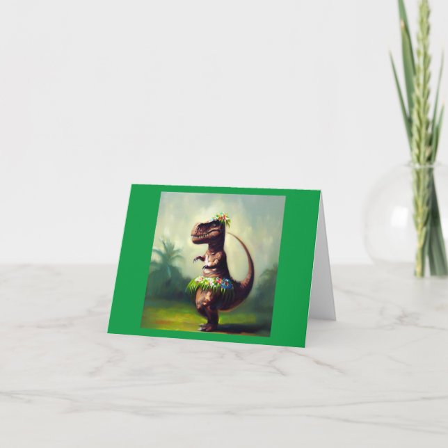 T Rex Hula Dancer Card (Front)