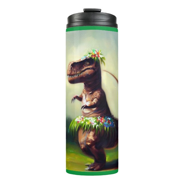 T Rex Hula Dancer Thermal Tumbler (Front)
