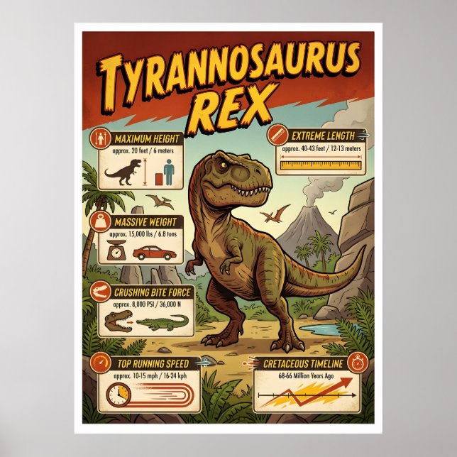 T-Rex Infographic Poster (Front)