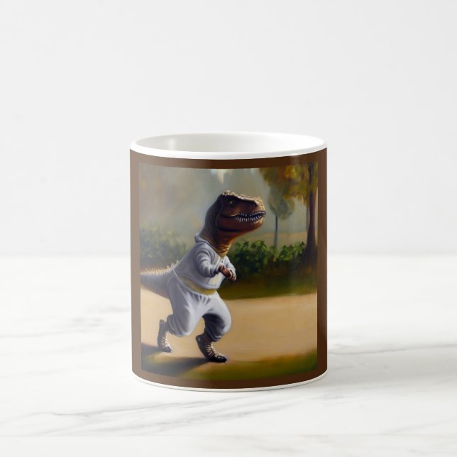 T Rex Jogging Coffee Mug (Center)