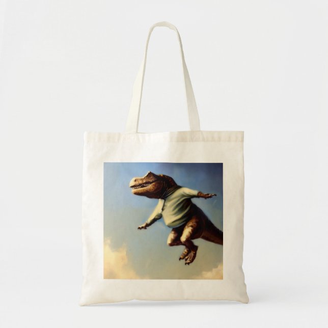 T Rex Jumping Tote Bag (Front)