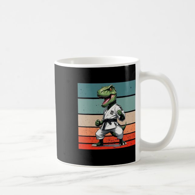 T.rex Karate Gi Black Belts Fierce Powerful Stance Coffee Mug (Right)