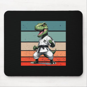 T.rex Karate Gi Black Belts Fierce Powerful Stance Mouse Mat